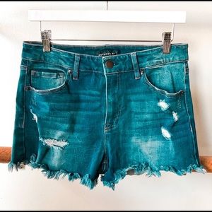 Aeropostale Denim Flex Effects High Waited Distressed Jean Shorts